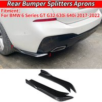 For BMW 6 Series GT G32 630i 640i 2017-2022 Car Rear Bumper Splitters Aprons Lip Spoiler Diffuser Wing Wrap Angle Carbon Fiber
