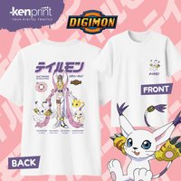 2026 Summer Anime Digimon Gatomon Evolution Printed Cotton T-shirt Kids/Men's/Women's Harajuku Clothing Fashion Casual T-shirt