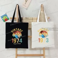 50th Birthday Shoulder Bag Women Vintage 1974 Original Print Shopping Bag Casual Fashion Birthday Years Female Retro Handbags