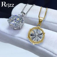 Rrjzz 6.5mm/8mm/9mm/10mm/11mm Solitaire Six-claw VVS1 D-Color Moissanite Pendant Necklace for Women GRA Certified Jewelry Gift