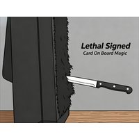 Knife Pins Select Sign Card Magia Lethal Signed Card On Board Magic Tricks Magician Stage Illusions Accessories Gimmick Props