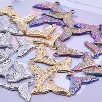 6Pcs Stainless Steel Trendy Sea Whale Mermaid Tail Charms For Diy Pendant Earrings Jewelry Making Accessories Wholesale