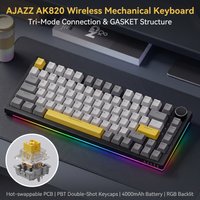 AJAZZ AK820 Tri-Mode Custom Mechanical Keyboard Gasket Structure Full Key Hot-Swap PBT Double-Shot OEM Keycap 16M RGB Underglow