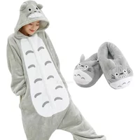 Onesie Totoro Animal Cartoon pour hommes et femmes, pantoufles de pyjama pour filles garçons, drôle, olympiques d'hive ensemble