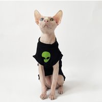 Cat Clothes for Sphynx Fashion Black Cotton Coat for Cat Striped Winter T-shirt For Devon Rex Soft cotton T-shirt Cat costume