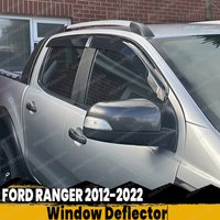 Window Deflector Rain Guard For Ford Ranger 2012~2022 Wildtrak Raptor XLT XL T6 T7 T8 Side Window Deflectors Smoked Black 4PCS