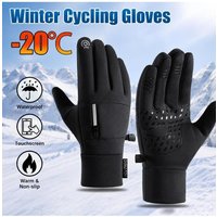AliExpress NONE Winter Waterproof Touchscreen Gloves with Zipper Pocket, Windproof Warm Anti-Slip Thermal Gloves for Cycling and Outdoor Sports