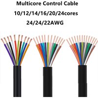 Câble conducteur en cuivre pur gainé de PVC, fil de signal, fil de commande flexible, 2 mètres, 10, 12, 14, 16, 20/24 conducteurs, 26, 24, 22AWG