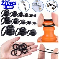225pcs/Bag O Ring Set Gaskets Assorted Size Nitrile Rubber Round Gasket Seal Elastic Oil Resist Washer Seals Faucet Professional