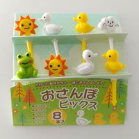 8pcs/set Cartoon Fruit Fork Picks Kids Snack Dessert Bento Sandwich Toothpick Lunches Party Decoration