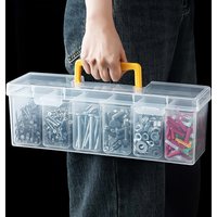 1pc portable tool storage box, portable storage suitable for outdoor work, classified screw accessories, home desk use