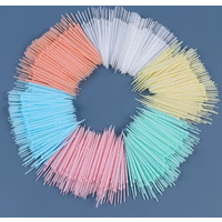 200 double headed plastic toothpicks, threaded section design oral cleaning tool, household box, cleaning interdental bar