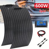 600W 300W Solar Panel 18V Monocrystalline Silicon Solar Cell Power Bank Outdoor Charging for Camping Roof Motorhome RV Car Boat