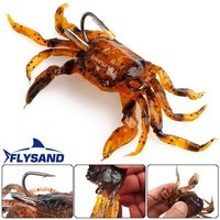 FLYSAND Silicone Soft Bait Bionic Crab Artificial Lifelike Sharp Hook Fishing Lure Freshwater Fish Jig Head Baits 1PC