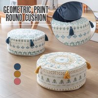 Nordic Boho Unstuffed Ottoman Cover Round Pouf Seat Cushion Tatami Floor Sitting Pier Foot Stool Cover Balcony Living Room Decor