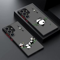 Cartoon Cute Panda Funda Back Phone Cover Case for Samsung Galaxy S26 S22 S21 Note 20 Ultra 10+ S23 FE S25 Ultra S24 Plus S20 FE