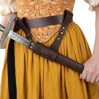 1/2pcs Medieval Viking Retro Sword Holder Pouch with Leather Waist Belt Renaissance Costume Accessories for LARP Stage Performance