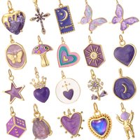 Cute Heart Charms for Jewelry Making Supplies Gold Color cross butterfly Charm Dijes Diy Woman Earrings Necklace Braclet Pendant