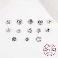 2PCS/S925 Sterling Silver Retro Pattern Spacer Beads DIY Handmade Bracelet Necklace Jewelry Beading Accessories SZ188