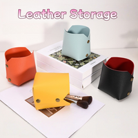 Storage Box Creative PU Leather Desktop Decorate Jewelry Keys Display Tray Makeup Organizer Container Books Plants Holder Nordic