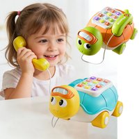 Educational Musical Turtle Crawling Toy for Babies 6M+ Multi-function Simulation Telephone Crawling Toy for Infant Development