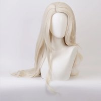 HAIRJOY Synthetic Hair Women Long Middle Part Curly Blonde Elsa Cosplay Wigs Heat Resistant Fiber