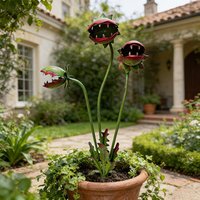 Carnivorous Plant Garden Stake 25in Whimsical Creepy Yard Art Outdoor Decorative Garden Stake Sculpture for Flower Beds Potted
