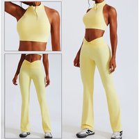 Cloud Hide Yellow Yoga Suit Gym for Woman Fitness Set Sports Tracksuit Bra Top Pants XL Workout Pilates Outfits Running Clothes