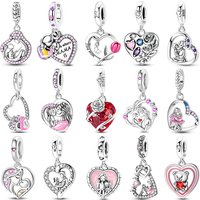 925 Sterling Silver Charm Beads Forever Love Heart Sister Family Life Charms Dangle For Original Bracelet DIY Women Jewelry Gift