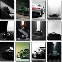 Black and White Luxury Car Art Poster Poster Canvas Painting Print Home Living Room Bedroom Entrance Bar Cafe Art Decoration