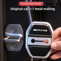 4pcs For Mercedes Benz AMG A/B/C/E/S Class AMG W203 W206 W220 W205 W211 W212 W201Car Door Lock Buckle Protector Cover Tire Valve