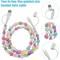 4 in 1 Multi Function Fast Charging Cable Anti Entanglement Design Colorful Beaded Style Universal Compatibility for Smartphones
