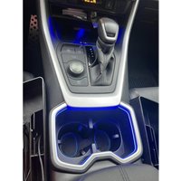 LED Eisblau Beleuchteter Getränkehalter-Rahmen für Toyota RAV4 2019-2024 Mittelkonsole Umgebungslicht Dekorrahmen