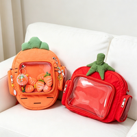 Creative Tomato Carrot Apple Backpack Multiple Pockets Fruit Party Ita Bag Plush Soft Backpacks Large Capacity Shoulder Bags