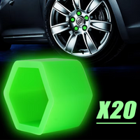 20Pcs Car Luminous Tire Hub Screw Cap 21MM Tire Screw Cap Wheel Decorative Silicone Shell Rust Dust Proof Cap Auto Accessories