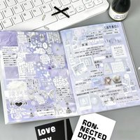 Japanese Style Sticker Book Booklet Format Mixed Motifs Decorative Stickers Collage Layout Rounded Corners Scrapbook Stickers