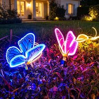 LED Butterfly Lights Decoration Customized Colorful Simulated Dynamic Butterfly Floor Light Outdoor Garden Decor Insect Lights