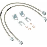 Extended Brake Line Fits Jeep Wrangler TJ/Unlimited/YJ 4WD/2WD Cherokee XJ Jeep 1987-2006 Stainless Steel FRONT& REAR 2PCS