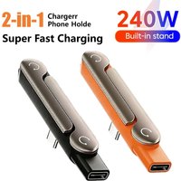 240W Built-in Stand Adapter Multi-function Foldable Converter For 15 16 17 Macbook Xiaomi Samsung HUAWEI Phone Charge Bracket