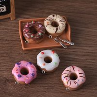 10Pcs Sweet Cream Chocolate Donut Resin Charms Simulation Food Doughnut Crafts Pendants for Earrings Keychain DIY Jewelry Make
