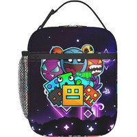 Geometry Dash Insulated Lunch Bag Food Bag Portable Thermal Cooler Lunch Boxes For School Office