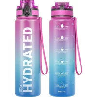 32oz Water Bottle Motivational Sport Water Bottle Leakproof Drinking Bottles Outdoor Sports Travel Kettle Drinking Water Bottle