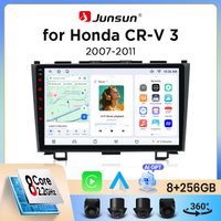 Junsun Bezprzewodowe Radio Samochodowe CarPlay Android Auto do Honda CR-V Mk3 (RE) 2006-2012 z Wbudowanym Wentylatorem Chłodzącym, Nawigacja GPS Android, Odtwarzacz Multimedialny, WiFi, DSP, RDS, BT,