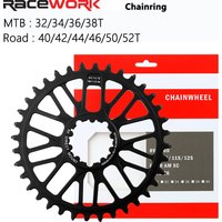 RACEWORK MTB Road Bike Chainring Mountain Bicycle 32T 34T 36T 38T Crown Narrow Wide Chainwheel 40T 42T 44T 46T 50T 52T For GXP