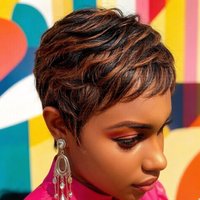 Short Human Hair Wigs for Women Pixie Cut Wig Human Hair full machine made Short Layered Cut Pixie Wigs Human Hair Short Wigs