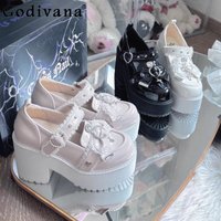 Mine Mass-Produced Pink Lolita Pumps Spring and Autumn New Cute Girl's Women Sweet Elegant Bow High Heels Y2K Cos Platform Shoes