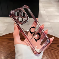 Custom Name Initial DIY Big Letter Personalized Plating Four Corner Anti Drop TPU Case for iPhone 17 16 15 14 13 Pro Max Air
