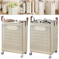 Foldable Laundry Basket with Wheels - Large Capacity for Easy Transport, Ideal for Laundry Rooms