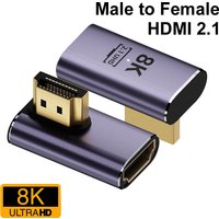 8K HDMI-compatible Extender Adapter 90 Degree Male To Female Converter 4K 120Hz UHD2.1 Elbow For PS4 PS5 HDTV Laptop Monitor Pro