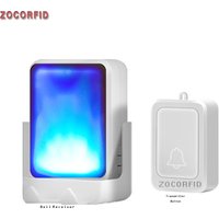 7 Colors Light Flash Music Doorbell Wireless Door bell Suitable For The Deaf/Hard Of Hearing M usic Can Be Changed